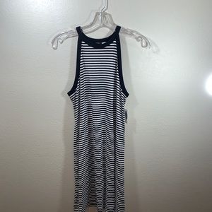 New Old Navy striped maxi long dress Sz S black white lounge cozy
